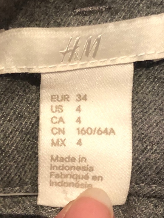 H & M THREAD TIE WAIST SNOW WASH KHAKI FRENCH TERRY WIDE LEG PANTS - Picture 4 of 8